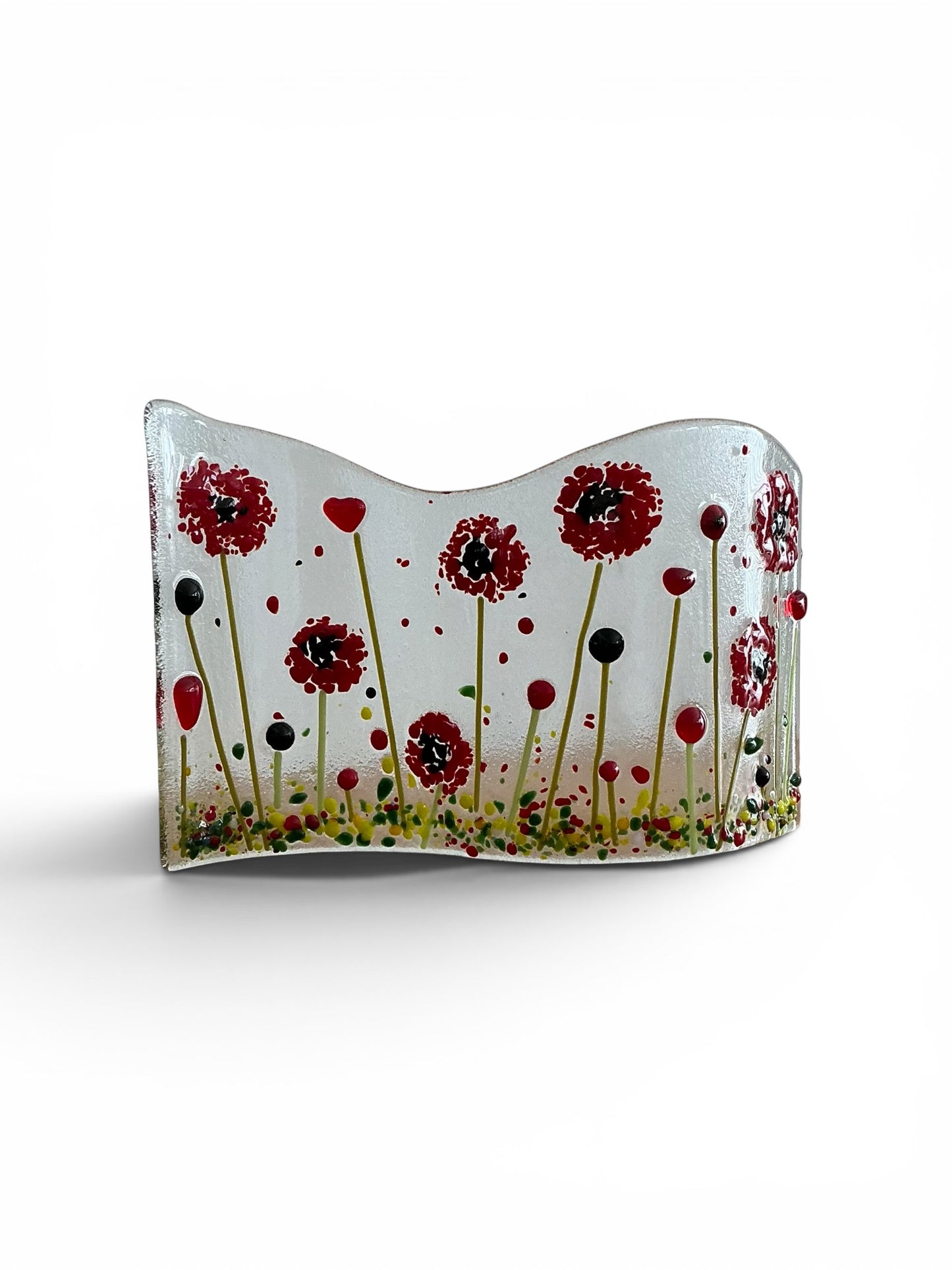 Poppy Fields — Fused Glass Art Panel