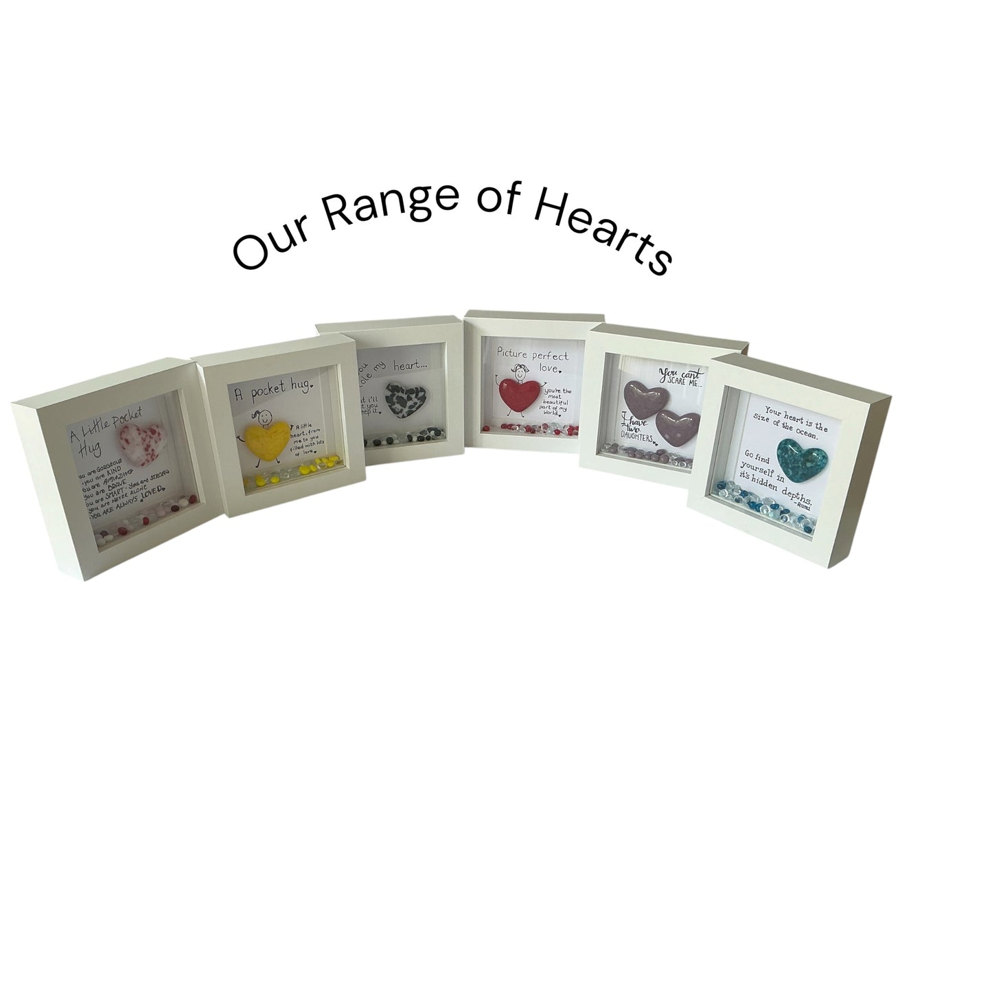 Ocean Blue Fused Glass Heart Art – Rumi Quote Framed Piece